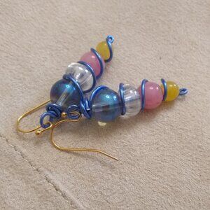 Versatile Chunky Vibrant Colorful | Beaded Stack Earrings | Dangle Earrings |